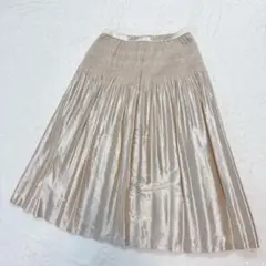 【極美品】 クリスチャンオジャール フレアスカート シャンパンゴールド ゴム