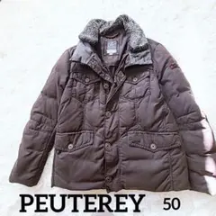 ピューテリー ダウンジャケット 50 XL ボタン刻印 ボア フェザー90%