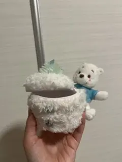 白いプーさんぬいぐるみ付き小物入れ