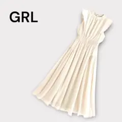 GRL 楊柳シフォンフリルフレアワンピース[k9123c] アイボリー M