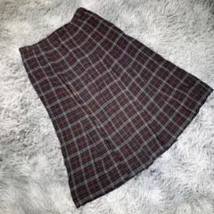 BURBERRY バーバリー フレアスカート Aライン チェック L〜LL