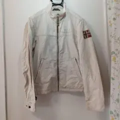 ホワイト ジッパー付き　ジャケット　メンズ　ｓ-1250