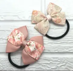【251】ハンドメイド　グログランリボンのヘアゴム