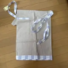 雑貨屋 シンプル ナチュラル ベージュ エプロン 前面ポケット付き