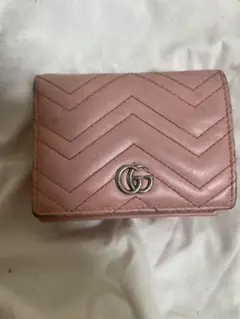 GUCCI 【正規品】ピンクレザー三つ折り財布