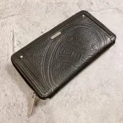 美品✨ セリーヌ トリオンフ 型押し シルバー金具 オールレザー 黒 長財布