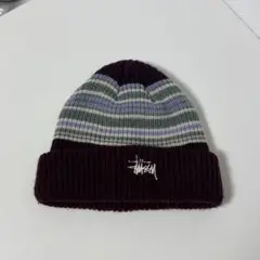 ※稀少　STUSSY Striped Cuff Beanie