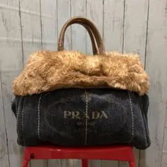 PRADA プラダ カナパファーデニムトートバッグ