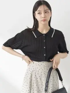 ⭐︎新品⭐︎ earth music&ecology ラインポロニットカーディガン