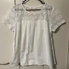 ホワイト 半袖 トップス XLサイズ