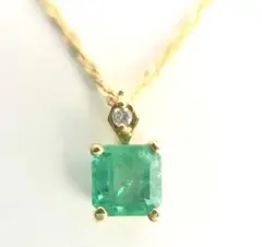 天然エメラルド ダイヤモンド 18金 ネックレス
