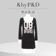 ★美品 &byP&D アンドバイピンキーアンドダイアン 膝丈 ロゴ　英字プリント