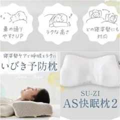 いびき対策枕スージーAS快眠枕2 ベーシック ネルチャー 横向き 横寝 カバー付