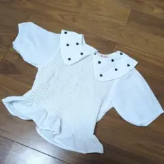 ハート刺繍付き半袖ブラウス 150cm