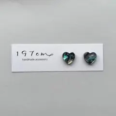 【No.229】一粒シンプル夏色ハートシェルのイヤリング/ピアス