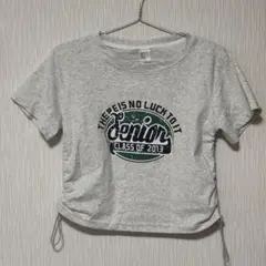 【韓国】ドローストリングTシャツ ミニT クロップドT