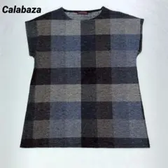 Calabaza トップス ニット ノースリーブ チェック柄 グラデーション