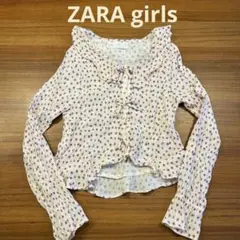 ZARA 小花柄ブラウス　リボン　長袖