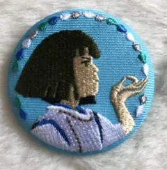 千と千尋の神隠し ハク 刺繍缶バッチ