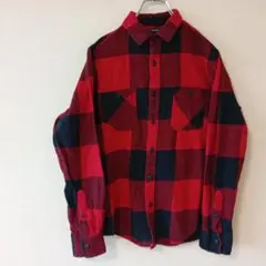 USA古着 AMERICANRAGCIE ネルシャツ　M レッドブラックチェック