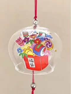 風鈴　福・袋柄　ガラス風鈴-5
