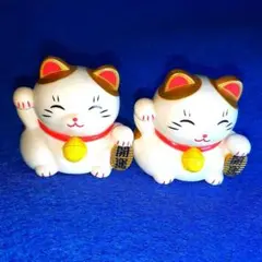 開運招き猫.ミニ、2匹、