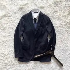 <美品>LARDINI ネイビー ウール ジャケット サイズ42