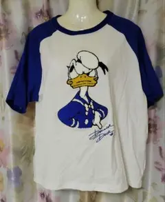 Disney ◆ドナルド90周年◆サガラ刺繍Tシャツ　Lサイズ