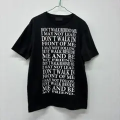 A.S.M テキストプリント 半袖Tシャツ ブラック　LL ラ5