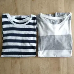 無印ボーダー 半袖Tシャツ 2枚セット Mサイズ