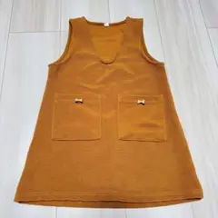 キッズ　ノースリーブ　スカート　Ｖネックワンピース 110