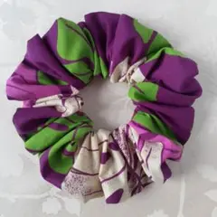 ハンドメイド シュシュ ハワイアン パープル
