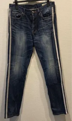 D/himダブルスタンダード ベロアサイドライン デニムパンツ48