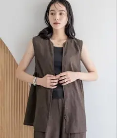 【美品】バスケットベスト 未使用タグ付き LOWRYS FARM ブラウン