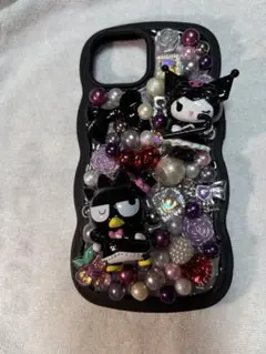 お値下げ。デコレーションiPhone15ケース 黒.