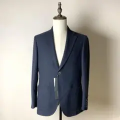 【未使用タグ付き】HILTON 綿×麻　リングヂャケット　紺　wide-M