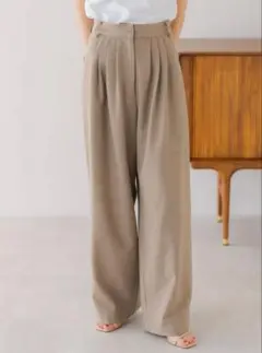 regleam タックワイドパンツ ベージュ