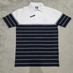 【未使用】FJ フットジョイ　ポロシャツ　S　白　ネイビー　ボーダー　GOLF