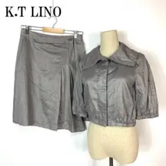 K.T LINO ケーティーリノ リネンセットアップ グレー 11 B7715