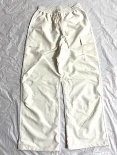 クリーム ワイドパンツ カーゴパンツ リラックス ホワイト系 ダンス ストリート