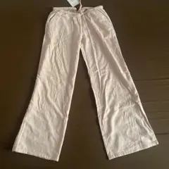 H&M ストレート ドローストリング パンツ　サイズ34　タグあり　ライトピンク