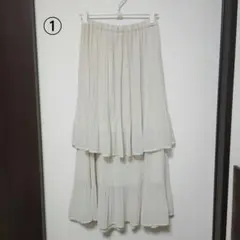 LOWRYS FARM ローリーズファーム プリーツロングスカート ベージュ