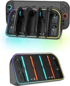 Switch 2 ジョイコン 充電スタンド 2組同時充電 RGBライト 急速充電