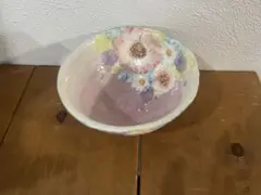 〈工房ゆずりは〉紫京花 飯碗 (茶碗) 手造り 手描き 瀬戸焼