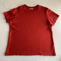 UNIQLO クルーネックTシャツ　赤　朱色　XL 綿100% コットンTシャツ