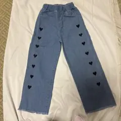 ハート刺繍デニムパンツ