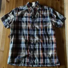 【美品】Gympleh チェック柄 半袖ボタンダウンシャツ L