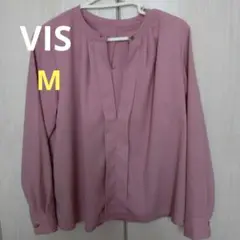 VIS長袖ピンクブラウスM2way