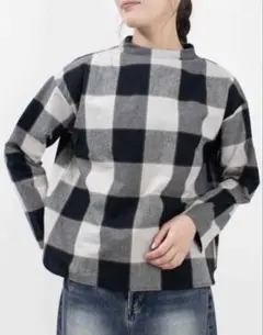 『SUN VALLEY』 (M) / ブロックチェック 2way モックネック