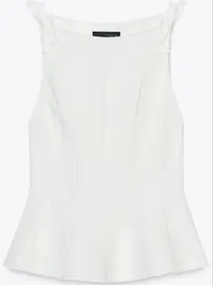 ZARA ぺプラムリボントップス